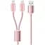 Кабель Rock 2 in 1 charging cable w/ersion B/USBA to lightning+micro/ 1.2м Rose Gold - миниатюра 1