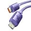 Кабель 1.2-метровий швидкого заряджання Baseus Crystal Shine PD Type-C to iPhone 20W CAJY000205 фіолетовий - мініатюра 1