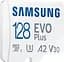 Карта пам'яті Samsung microSDXC EVO Plus 128GB UHS-I U3 V30 A2 + SD Adapter (MB-MC128KA) [83220] - мініатюра 2