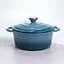 Каструля чавунна емальована Premium Cookware 2.5 л синя HP-1-14-BLUE з кришкою для тушкування та запікання - мініатюра 1