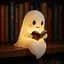 Світний привид Lscsdf Glowspirit Ghost, милий привид, що читає книгу, світний привид, зі смоли, що зігріває більше - мініатюра 1