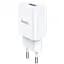 Мережевий зарядний пристрій 1 USB Hoco N9 2.1 A White - мініатюра 1
