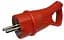 Вилка каучук кутова з кільцем із заземленням Lumano Arctic IP44 16A червона (RED)  (18617) - мініатюра 1