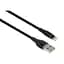 Дата кабель USB 2.0 AM to Lightning 1.0m cylindric nylon back Vinga (VCPDCLCANB1BK) - мініатюра 1