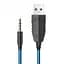 Проводные наушники Hoco W102 Cool tour с микрофоном и LED подсветкой (Синий) - миниатюра 3