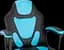 Уценка. Геймерское детское кресло GT Racer черное с синим (X-1414 Black/Light Blue) - миниатюра 4