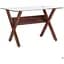 Нерозкладний стіл Art Metal Furniture Maple горіх/скло прозоре (520662) - мініатюра 1