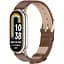 Шкіряний ремінець MiJobs для фітнес-браслета Xiaomi Mi Band 8 і 9 Type B коричневий, тримач - золотистий - мініатюра 1