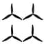 Пропелери для 8 Gemfan 8X4X3 8040 (2xCW+2xCCW) black - мініатюра 1