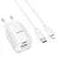 Сетевое зарядное устройство Hoco C149A Charm PD30W+QC3.0 Charger Set (Type-C to Lightning) (EU) Черный - миниатюра 1