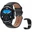 Смарт-годинник Uwatch HK8 Pro Black AMOLED, 2 ремінці, Шкіряний та силіконовий - мініатюра 1