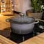 Каструля чавунна емальована Premium Cookware 2.5 л з кришкою Сіра для тушкування та запікання - мініатюра 8