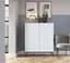 Комод высокий Perfect Home Новая/Nova 2-дверный с черными ножками K104 Белый (PFH-091232) - миниатюра 1