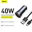 Авто зарядное BASEUS Golden Contactor Pro Dual Quick Charger 2USB 40W + Type-C кабель TZCCJD-A0G - миниатюра 5