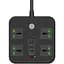 Мережевий фільтр Voltronic TBT90, 4 розетки + 3 USB, 2 м, 3х0,75 мм, 3000 W, Black - мініатюра 1