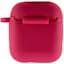 Силіконовий футляр New з карабіном для навушників Airpods 1/2 Червоний / Rose Red - мініатюра 3