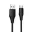 Дата кабель Hoco X124 Bien silicone USB to Type-C 3A (1m) Black - мініатюра 1