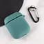 Силіконовий футляр з мікрофіброю для навушників Airpods 1/2 Зелений / Pine green - мініатюра 3