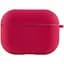 Силіконовий футляр з мікрофіброю для навушників Airpods Pro Червоний / Rose Red - мініатюра 2