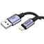 Кабель Foneng X95 Metal Head Braided Cable (3A) USB - Lightning (M/M), 1.2 м, Black (X95-CA-IP) - мініатюра 1