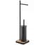 Стойка для ёршика и туалетной бумаги Yoka Dyka black bamboo P.DYKA-BLK, Черный матовый - миниатюра 1