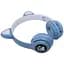 Детские наушники Cat MZ-023 Bluetooth RGB подсветка FM microSD с кошачьими ушками синий - миниатюра 2