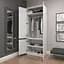 Шафа для одягу Vays R-10 Антрацит-Білі планки, з полицями та штангою, без ручок, ЛДСП, 80×50×211 см - для спальні, вітальні, передпокою - мініатюра 2