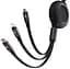 Кабель Baseus Bright Mirror 3-in-1 Cable USB to MicroUSB+Lightning+Type-C 66W 1.2m CAMLC-MJ01 Black - мініатюра 2