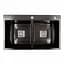 Кухонная мойка Platinum Handmade PVD HDB черная 780x480x230 на две чаши (квадратный сифон, 3.0/1.0), Черный - миниатюра 1