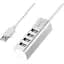 Концентратор Hoco USB 2.0 to 4xUSB Line machine HB1 Silver (6957531038146) - мініатюра 1