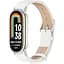 Кожаный ремешок Mijobs для фитнес браслета Xiaomi Mi Smart Band 8 White Silver - миниатюра 1