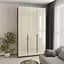 Шафа 3-дверна з антресоллю MebelStar Оскар Gloss BL-B, 4 додаткові полиці 150x52x260 см Антрацит/Альмонд (MBS-5494) - мініатюра 1