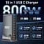 Зарядная станция ILEPO 800W многопортовая на 2 USB + 8 Type-C / сетевое мультизарядное устройство Black (19022) - миниатюра 6