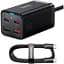 Сетевое зарядное устройство Baseus GaN3 Pro Desktop Fast Charger 2C+2U 65W + Cable USB-C to USB-C Black (CCGP040101) [80903] - миниатюра 1