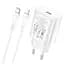 Сетевое зарядное устройство Hoco N22 Type-C PD 25W белый + кабель Type-C to Lightning - миниатюра 1