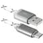 Дата кабель USB 2.0 AM to Micro 5P 1.0m GrayLED backlight Defender (87554) - мініатюра 1