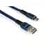 Дата кабель USB 2.0 AM to Micro 5P 1m flat nylon blue Vinga (VCPDCMFNB1B) - мініатюра 1