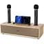 Портативна колонка ретро для караоке Kisonli G102 Bluetooth 1800 mAh 16 Вт 2 мікрофони Wooden - мініатюра 1