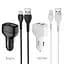 Набор автомобильный кабель и адаптер HOCO Micro USB Cable Leader Z36 белый - миниатюра 3