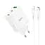 Сетевое зарядное устройство Hoco N33 USB/2 Type-C PD 35W белый + кабель Type-C to Lightning - миниатюра 1