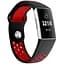 Силіконовий ремінець Primo з перфорацією для фітнес браслета Fitbit Charge 3/4 Black Red/розмір S - мініатюра 1