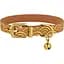 Ошейник для кошек BronzeDog Barksi Classic Море кожаный одинарный с золотым тиснением 2XS 18-25х1 см горчичный - миниатюра 1