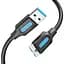 Кабель Vention 0.25м USB 3.0 - Micro USB Type-B 5 Гбіт/с 5V/3A USB 3.0 A на Micro-B для Жорских Дисків Чорний (COPBC) - мініатюра 1
