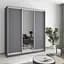 Шкаф-купе трехдверный MebelStar Стандарт AL 2ДСП/Зеркало 190x60x210 см Антрацит (MBS-2909) - миниатюра 1
