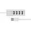 Концентратор Hoco USB 2.0 to 4xUSB Line machine HB1 Silver (6957531038146) - мініатюра 2