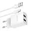 Зарядный набор блок с кабелем Borofone Powerway dual port charger set BA53A Micro USB белый - миниатюра 1