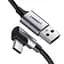Дата кабель USB 2.0 AM to USB-C 1.0m US284 Angled Alum. Braid Black Ugreen (50941) - мініатюра 1