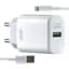 Сетевое зарядное устройство XO L85D 18W/1USB + lightning White - миниатюра 1