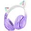 Навушники Hoco w42 Cat Ear Bluetooth Світяться LED фіолетові 6931474795854 - мініатюра 1