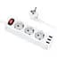 Мережевий фільтр Hoco NS2 3-position Extension Cord Socket + 3 USB White [765178] [79461] - мініатюра 1